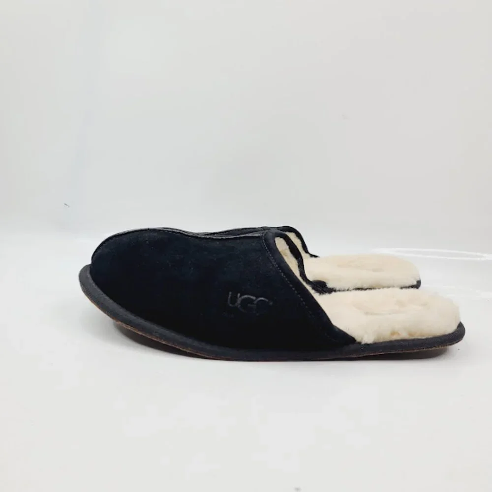 UGG Men's Black‎ Scuff's 5776 Sherpa Suede Slip-On Winter Slipper Size 12